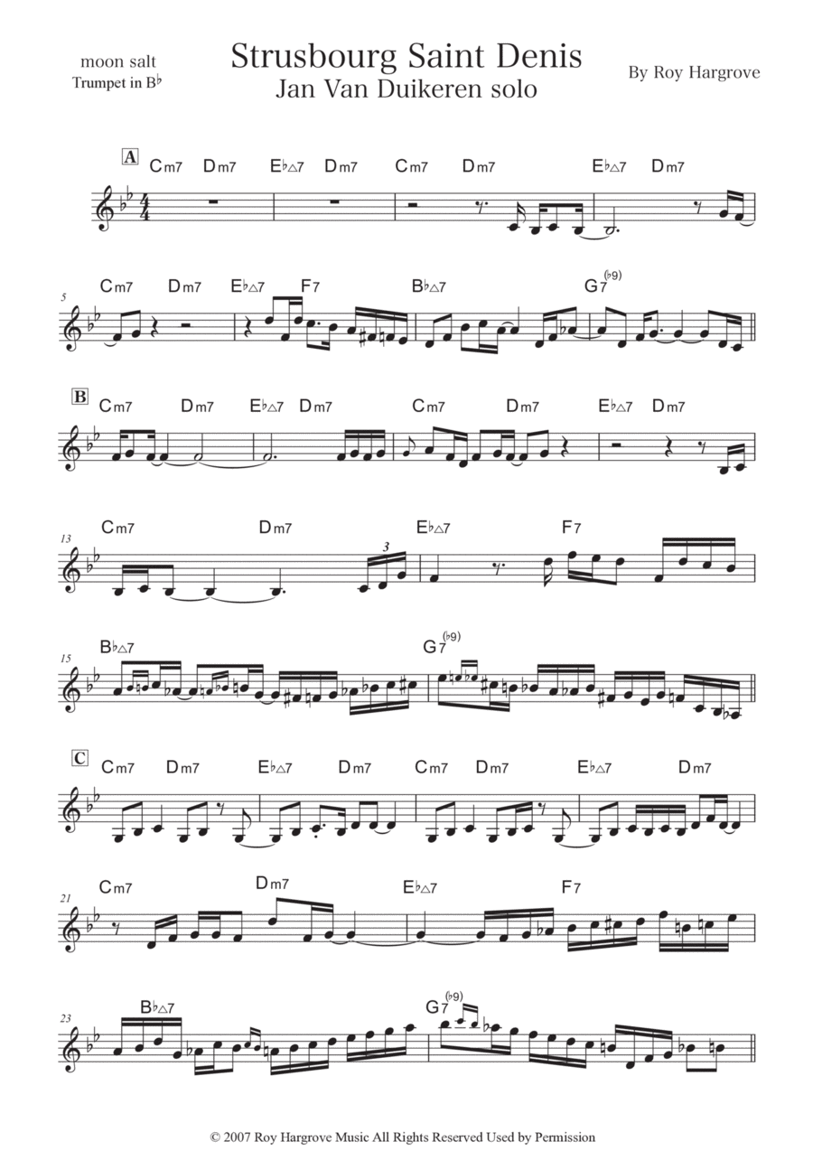 Strasbourg / St. Denis B-Flat Trumpet scores gallery preview page 1