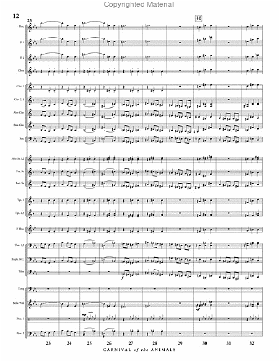 Carnival of the Animals Concert Band scores gallery preview page 13