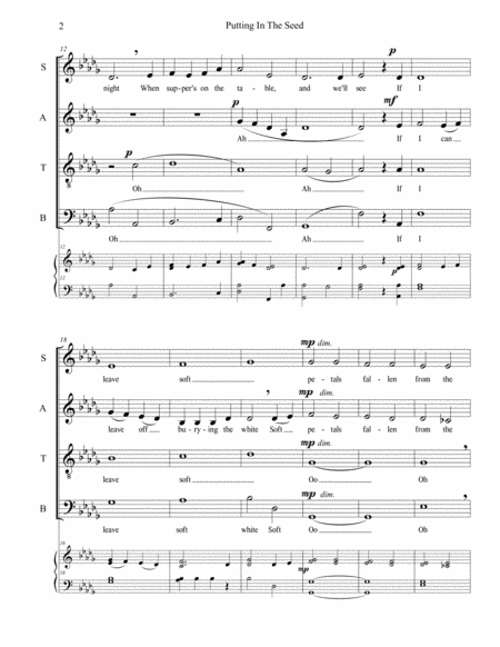 Putting In The Seed (for SATB choir)