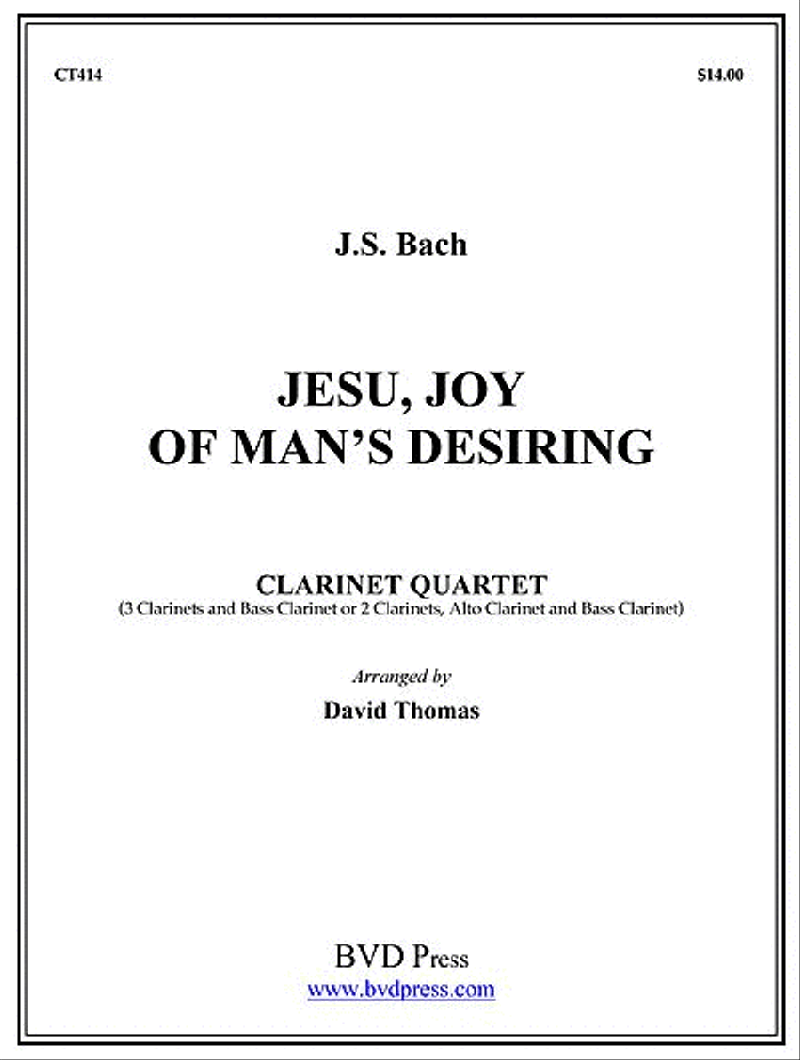 Jesu, Joy of Man's Desiring Clarinet Quartet scores gallery preview page 1