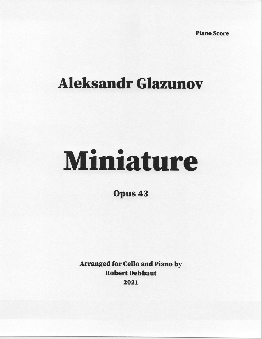 "Miniature" by Aleksandr Glazunov for Cello and Piano