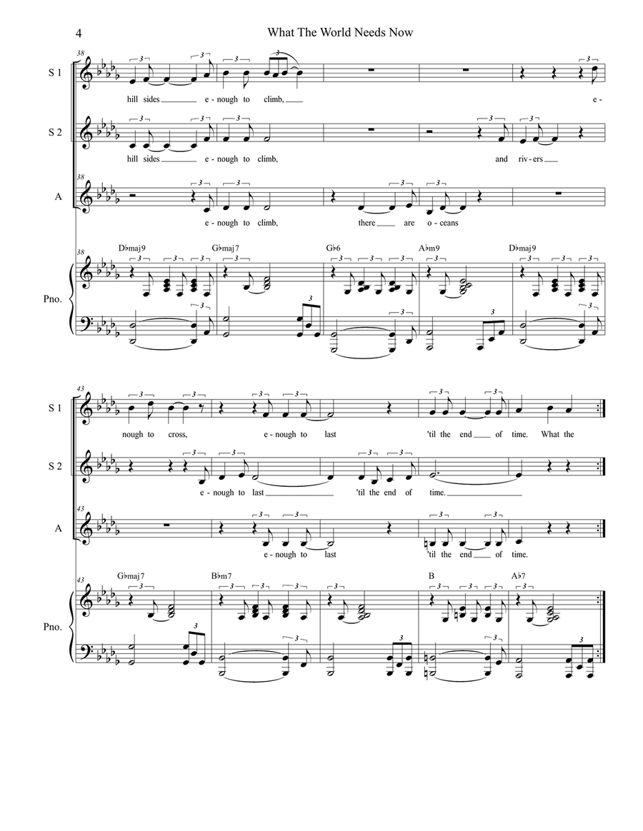 What The World Needs Now Is Love SSA scores gallery preview page 4