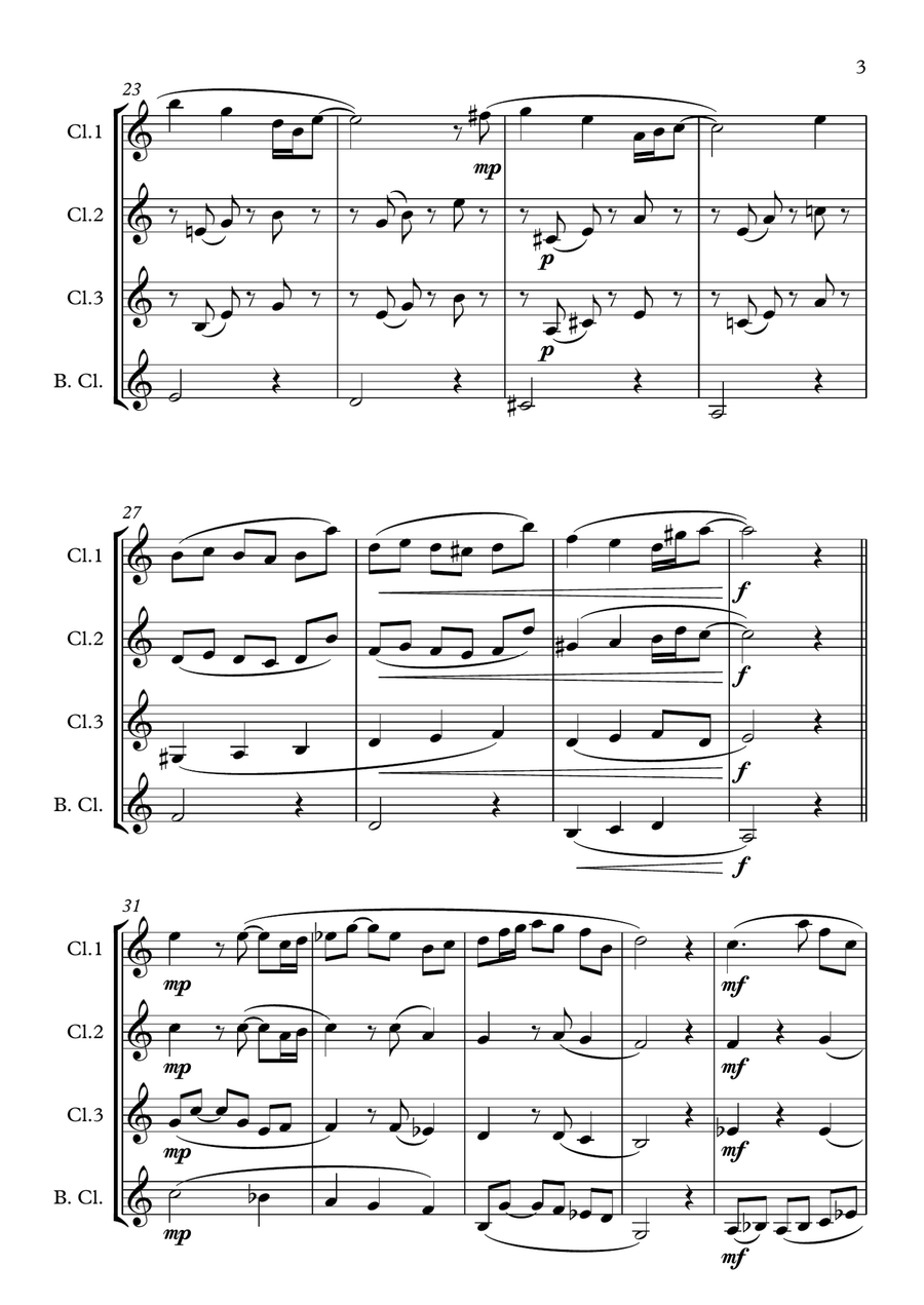 Woodland - Clarinet Quartet Clarinet Quartet scores gallery preview page 3