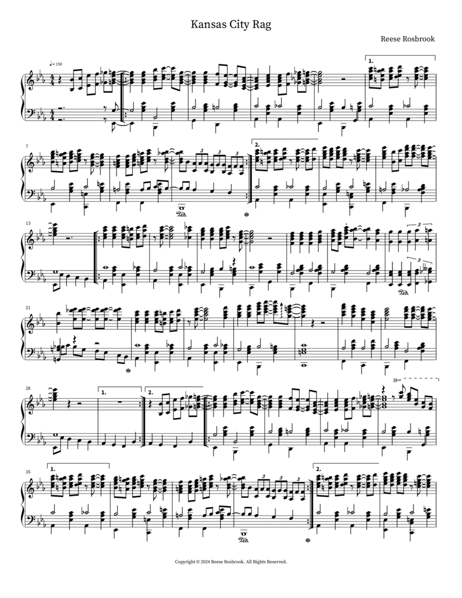 Kansas City Rag Piano scores gallery preview page 1