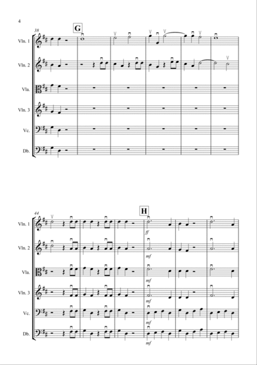 Hallelujah Chorus for String Orchestra String Quartet scores gallery preview page 4