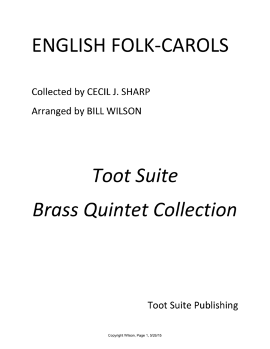 English Folk-Carols, Cecil J. Sharp Collection Brass Quintet scores gallery preview page 1