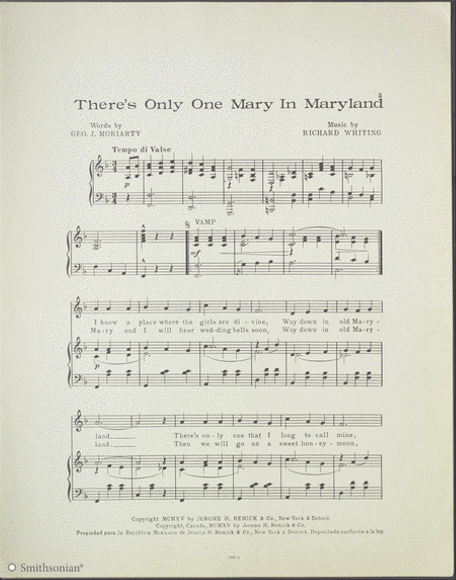 There's Only One Mary in Maryland Piano, Vocal scores gallery preview page 3