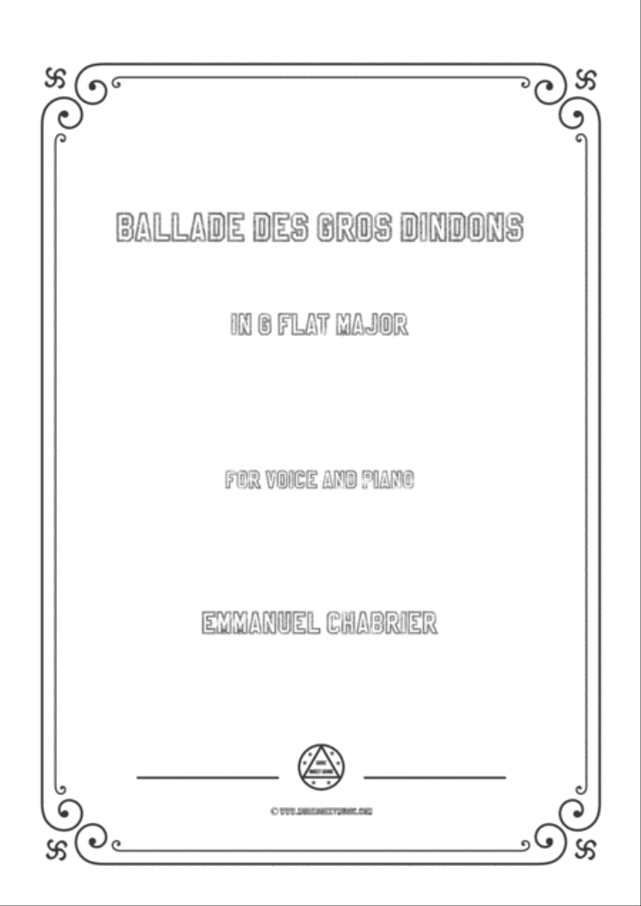 Chabrier-Ballade des gros dindons in G flat Major,for Voice and Piano Voice Solo scores gallery preview page 1