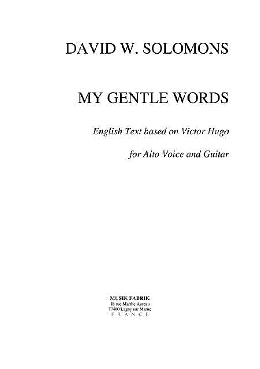 My Gentle Words Alto Voice scores gallery preview page 1