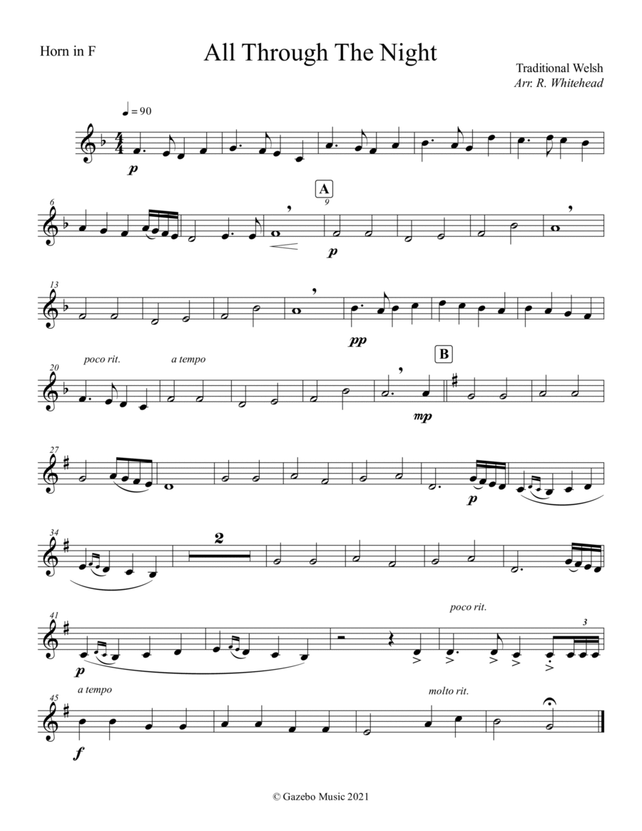 All Through The Night All Through The Night Brass Ensemble scores gallery preview page 1