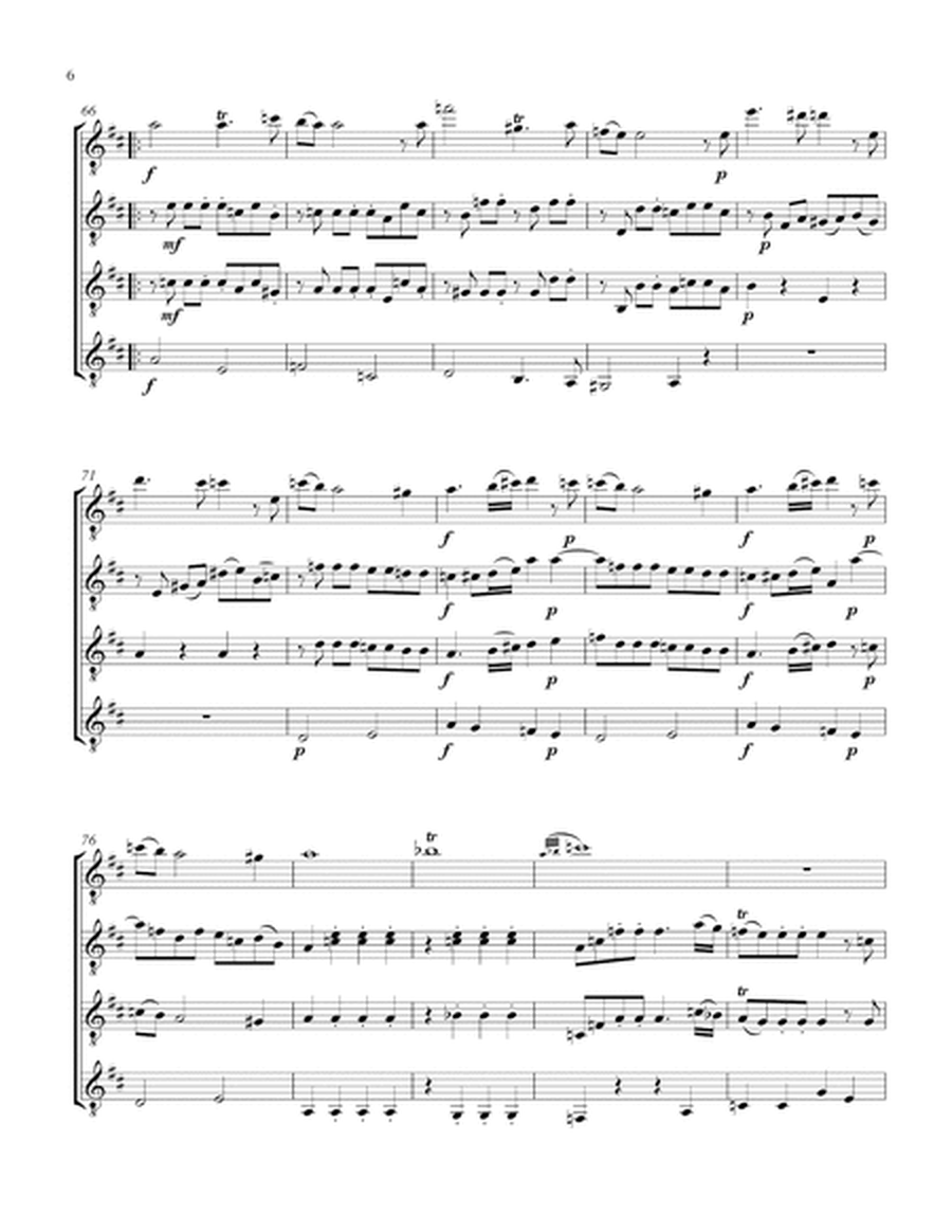 Flute Quartet No. 1, K. 285 - i - Allegro (Guitar Quartet) - Score and Parts image number null