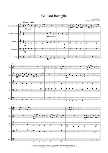 Galliard Battaglia (brass quintet) image number null