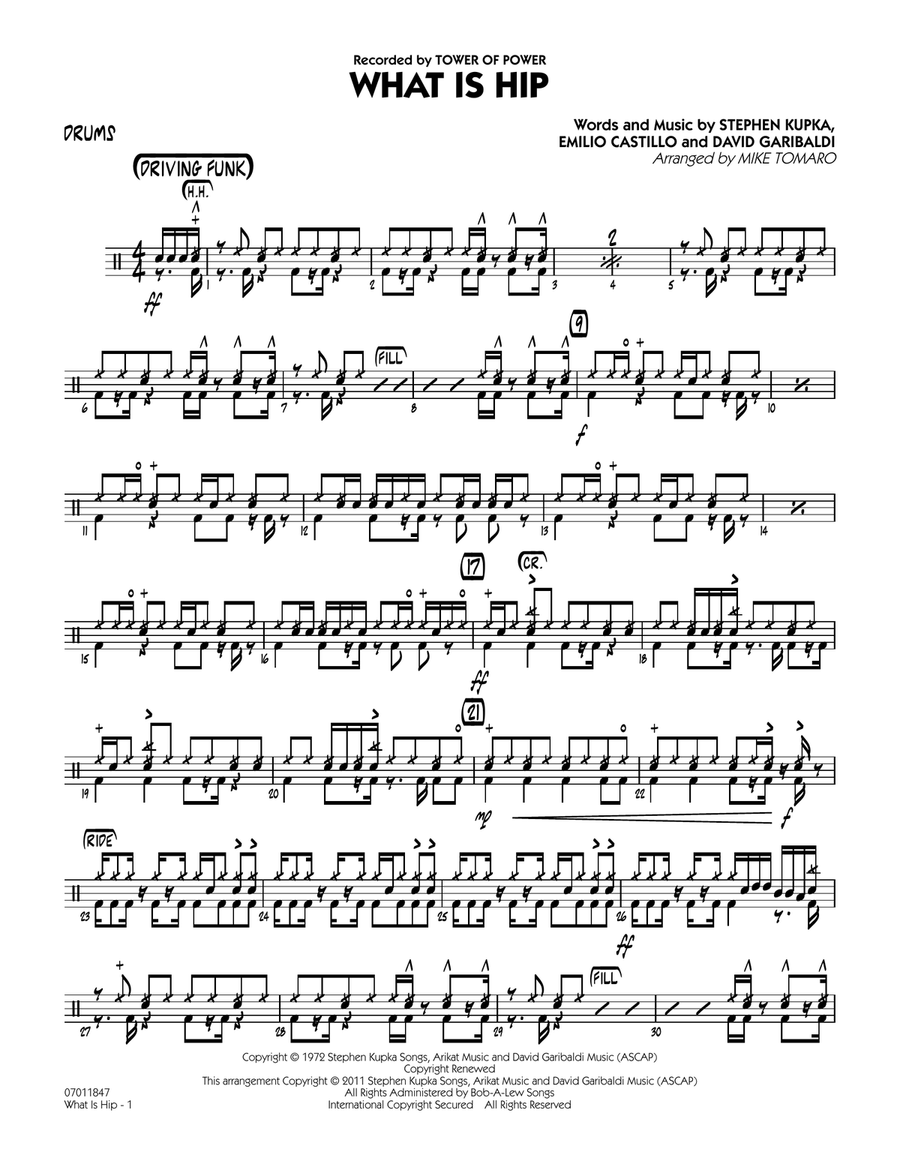 What Is Hip - Drums Jazz Ensemble scores gallery preview page 1