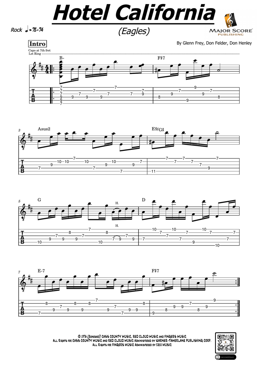 Hotel California Hotel California Acoustic Guitar scores gallery preview page 1