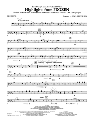 Book cover for Highlights from Frozen (arr. Sean O'Loughlin) - Trombone 2