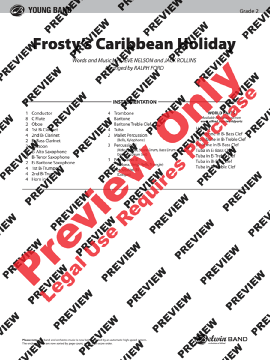 Frosty's Caribbean Holiday Concert Band scores gallery preview page 2