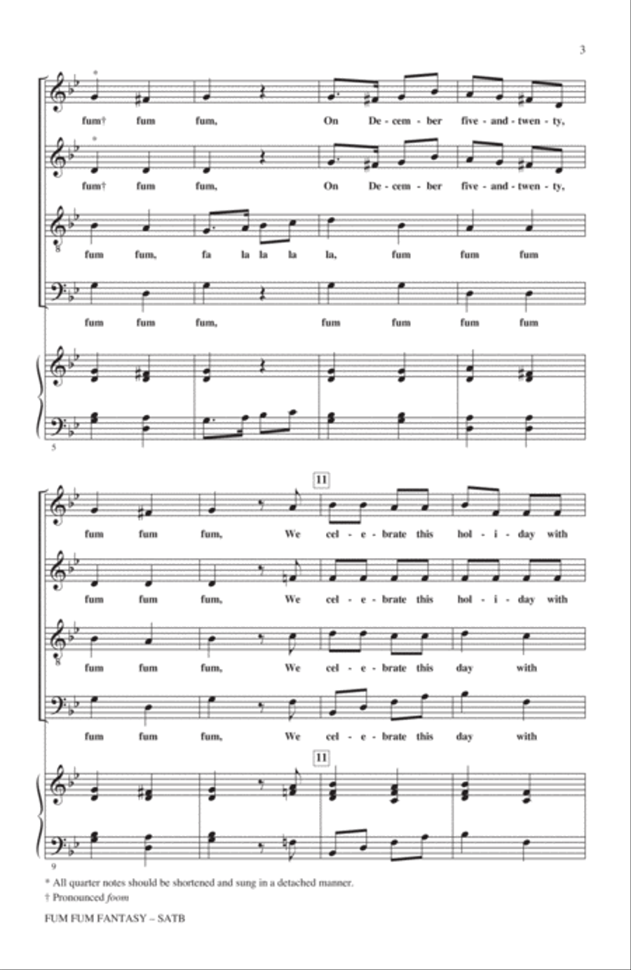 Fum, Fum, Fum 4-Part scores gallery preview page 2
