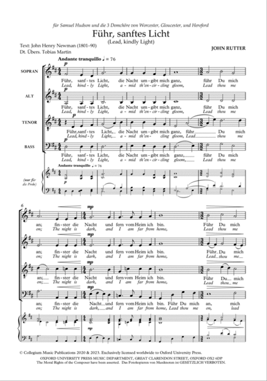 Fuhr, sanftes Licht (Lead, kindly light) 4-Part scores gallery preview page 2