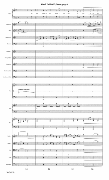 Was I Faithful? - Orchestral Score and Parts