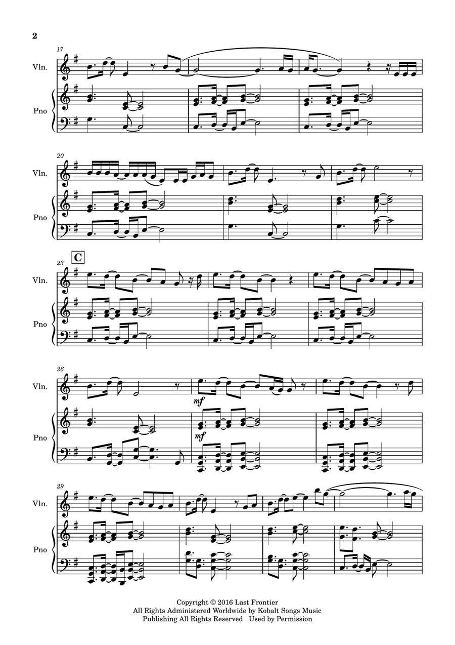 Ocean Eyes Violin Solo scores gallery preview page 3