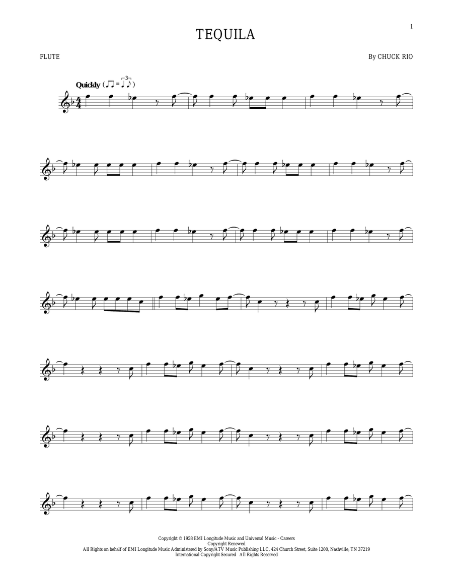 Tequila Flute Solo scores gallery preview page 1
