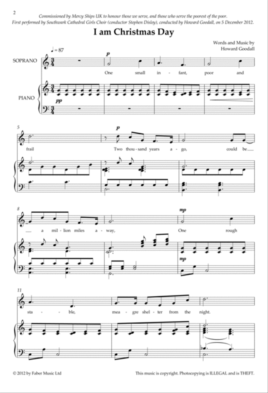 I am Christmas Day Unison Choir scores gallery preview page 2