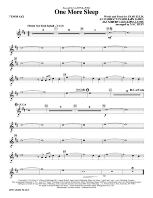 One More Sleep - Bb Tenor Saxophone