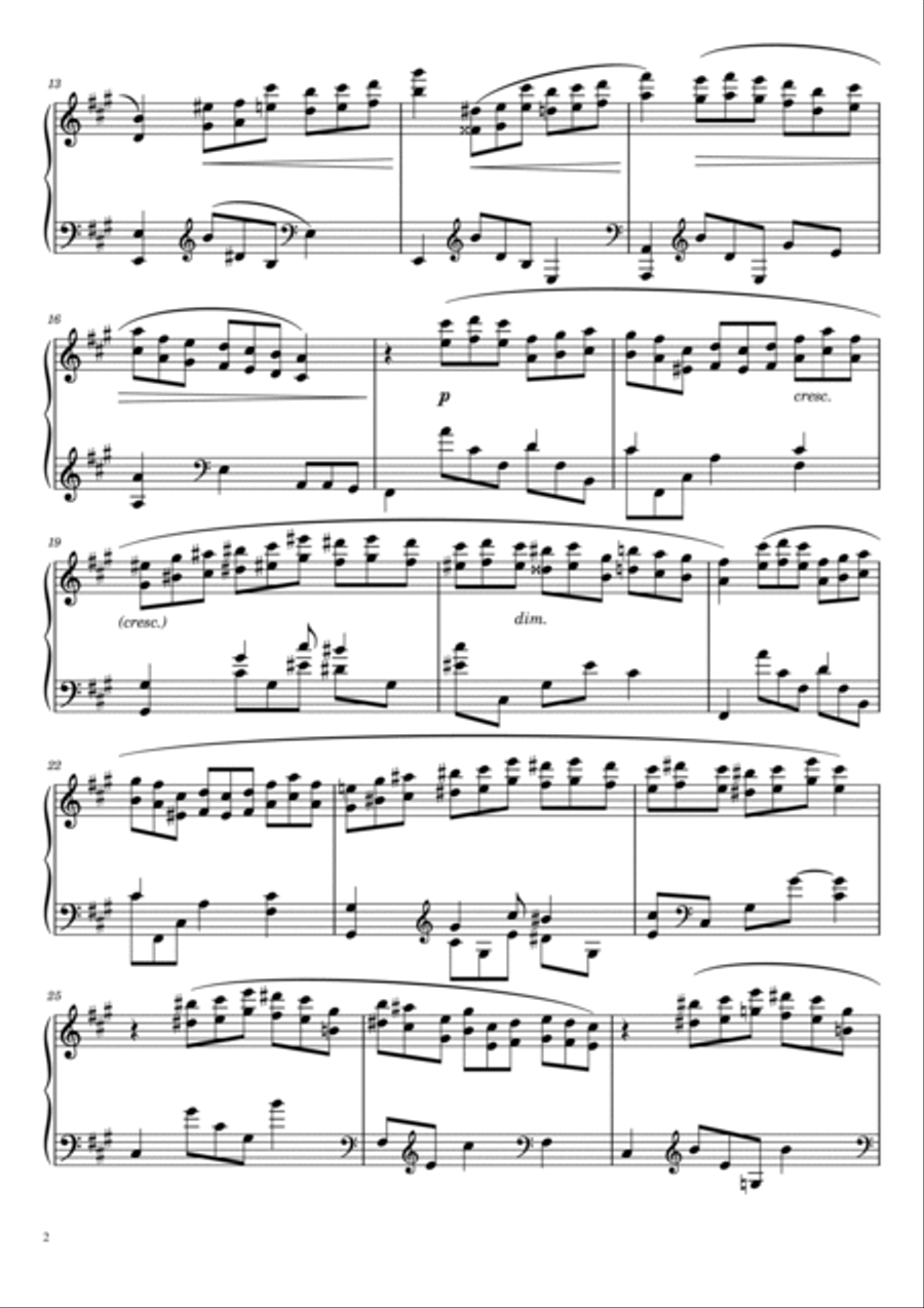 Scriabin - 12 Etudes VI - Op.8 No.6 - in A major For Piano Solo Original Piano Method scores gallery preview page 2