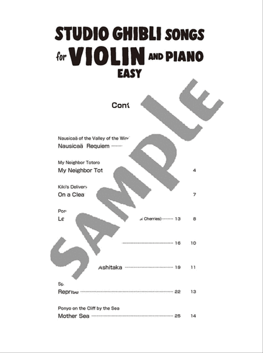 Studio Ghibli Songs for Violin and Piano/English Version image number null