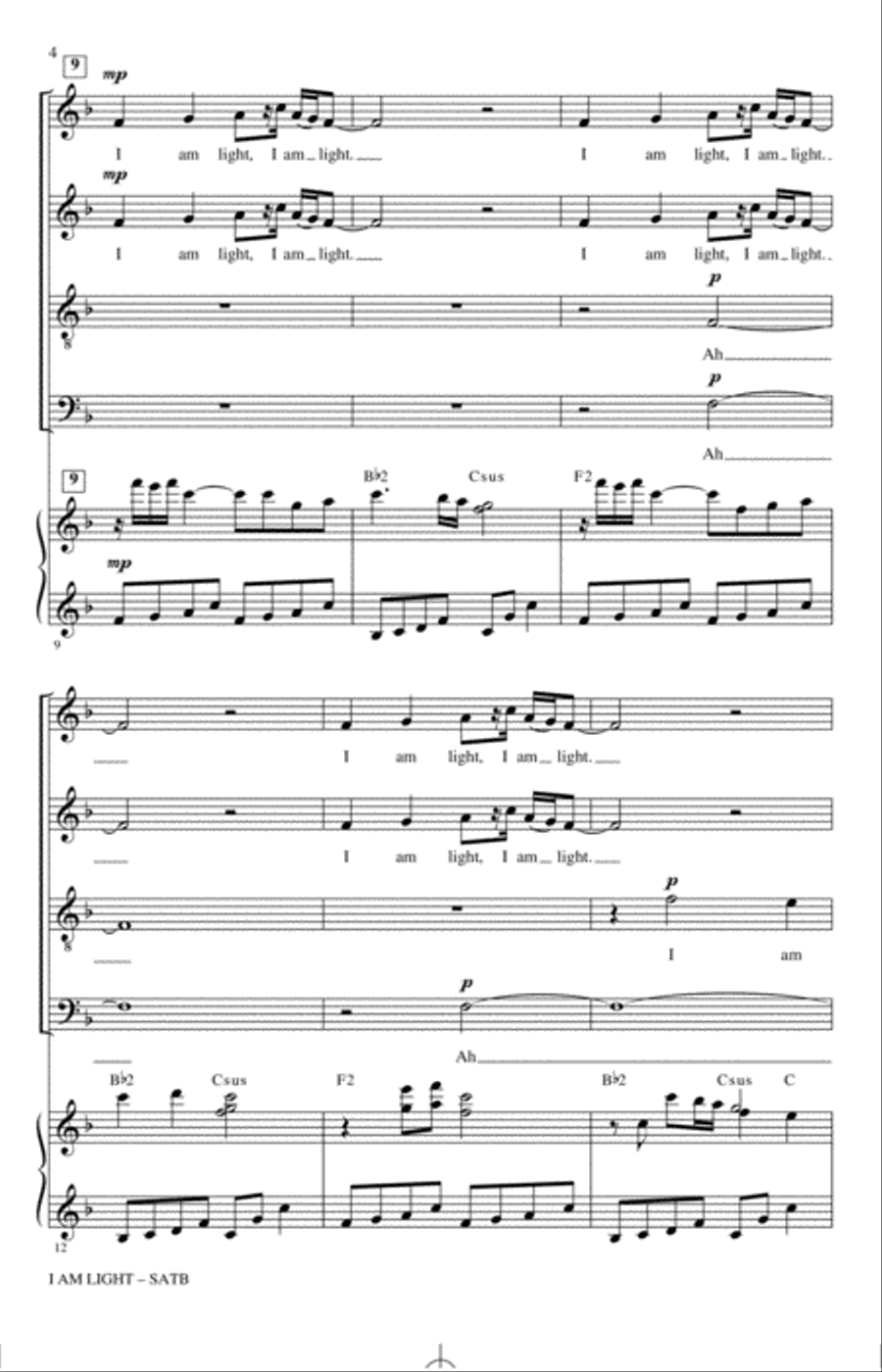 I Am Light (arr. Mark Hayes and Kimberly Lilley) 4-Part scores gallery preview page 3