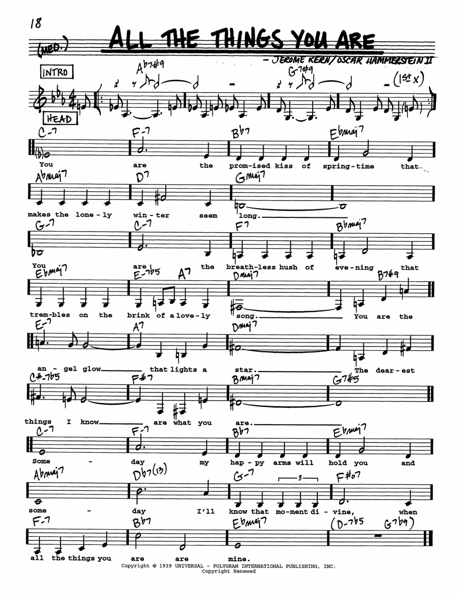 All The Things You Are (Low Voice) Low Voice scores gallery preview page 1
