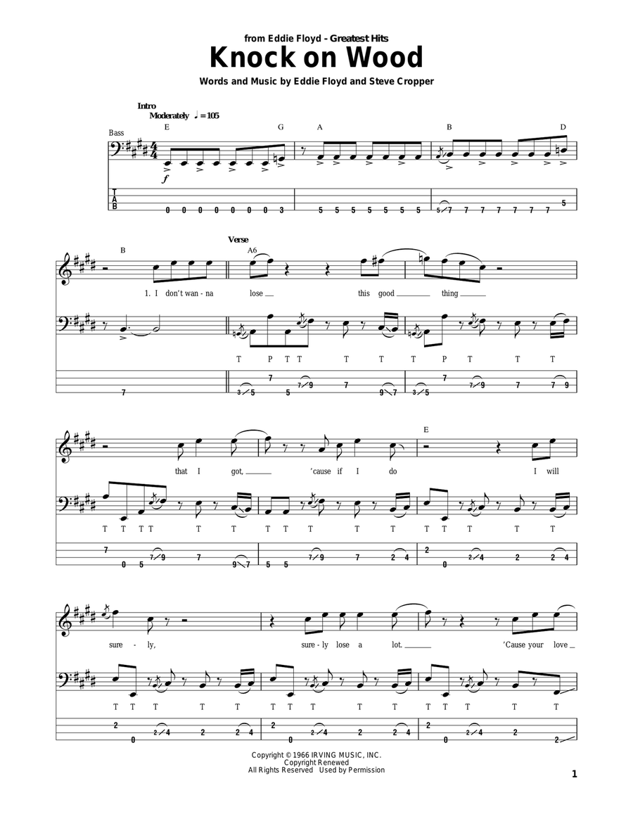 Knock On Wood Acoustic Guitar scores gallery preview page 1