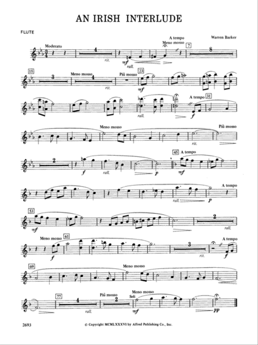 An Irish Interlude: Flute Concert Band scores gallery preview page 1