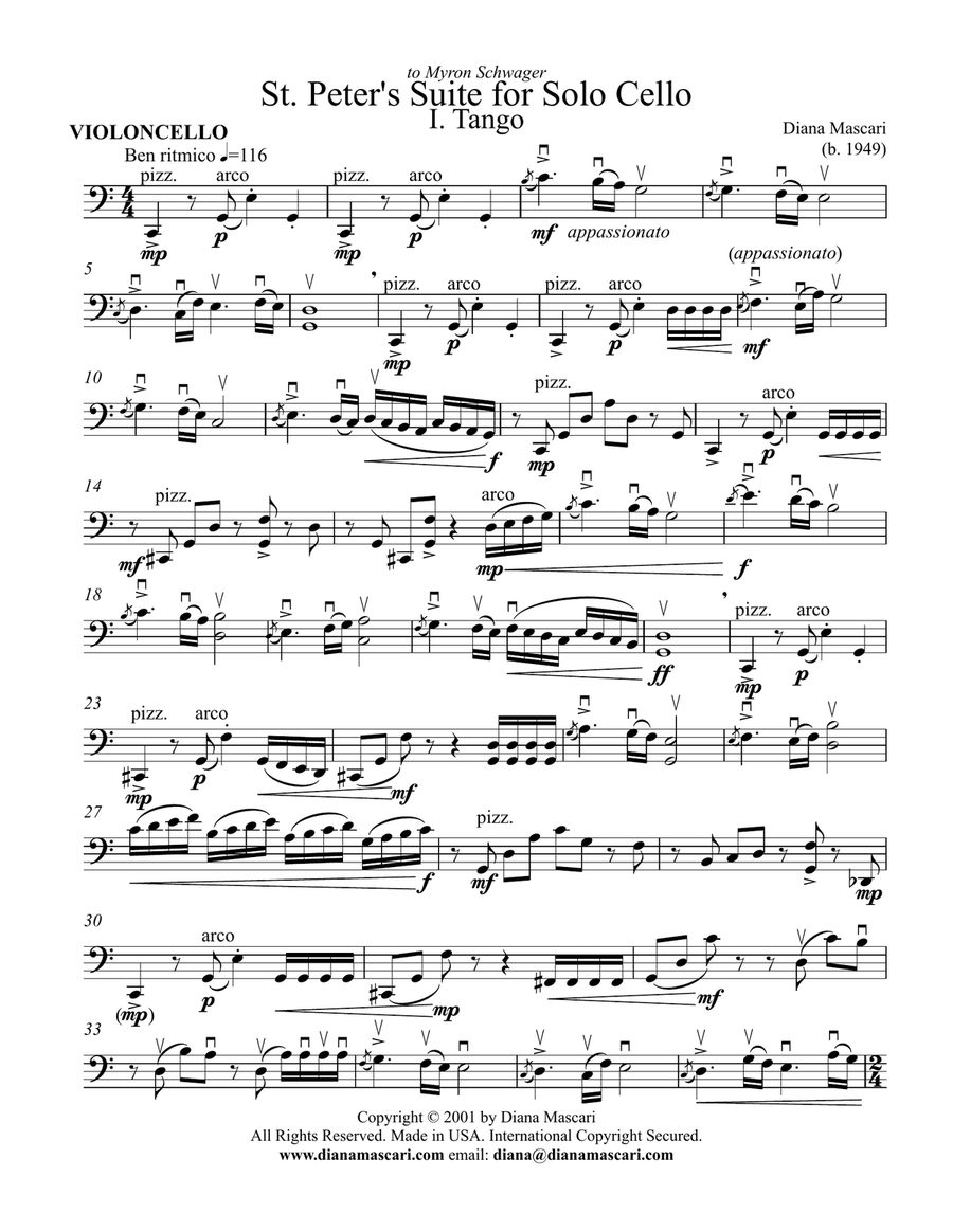 St. Peter's Suite for Solo Cello Chamber Music scores gallery preview page 2