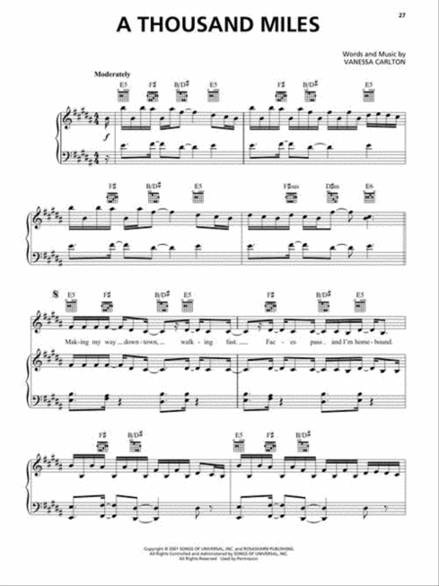 The Best of Vanessa Carlton Piano, Vocal, Guitar scores gallery preview page 8