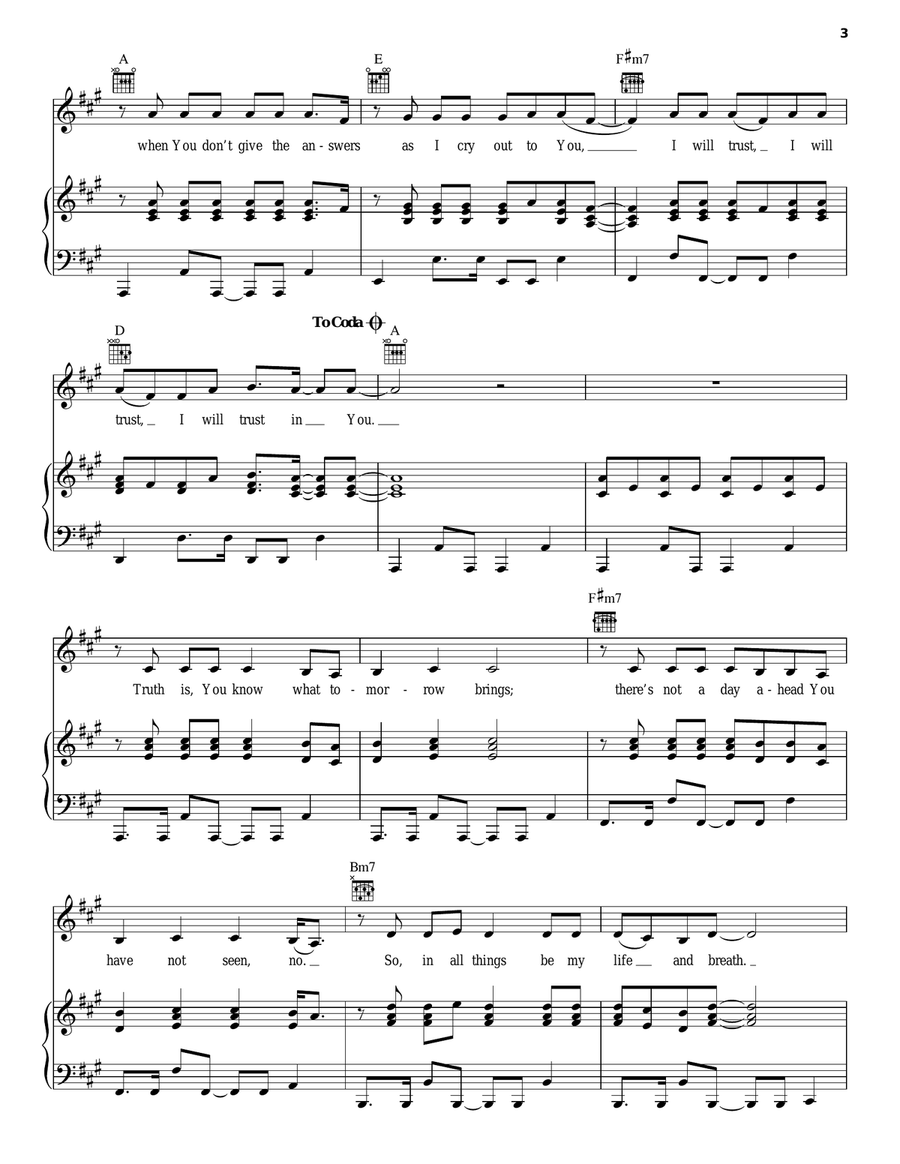 Trust In You Piano, Vocal, Guitar scores gallery preview page 3