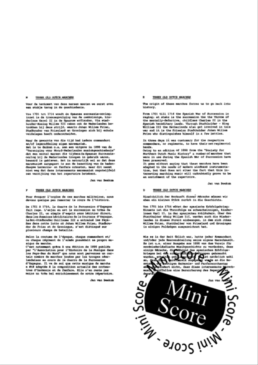 Three Old Dutch Marches Concert Band scores gallery preview page 3