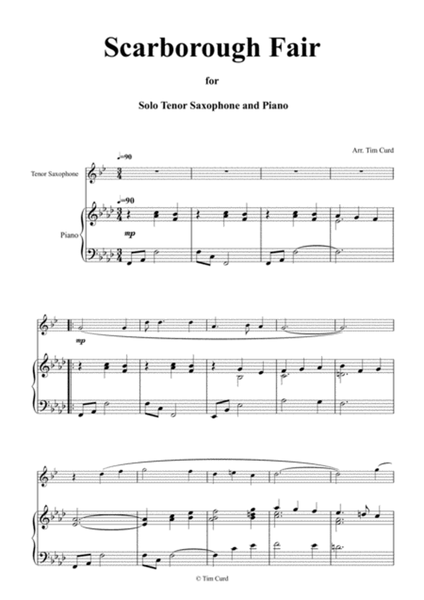 Scarborough Fair for Solo Tenor Saxophone and Piano image number null
