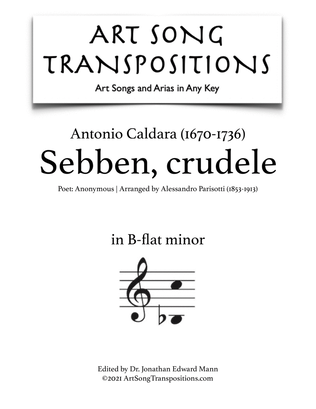 CALDARA: Sebben, crudele (transposed to B-flat minor)