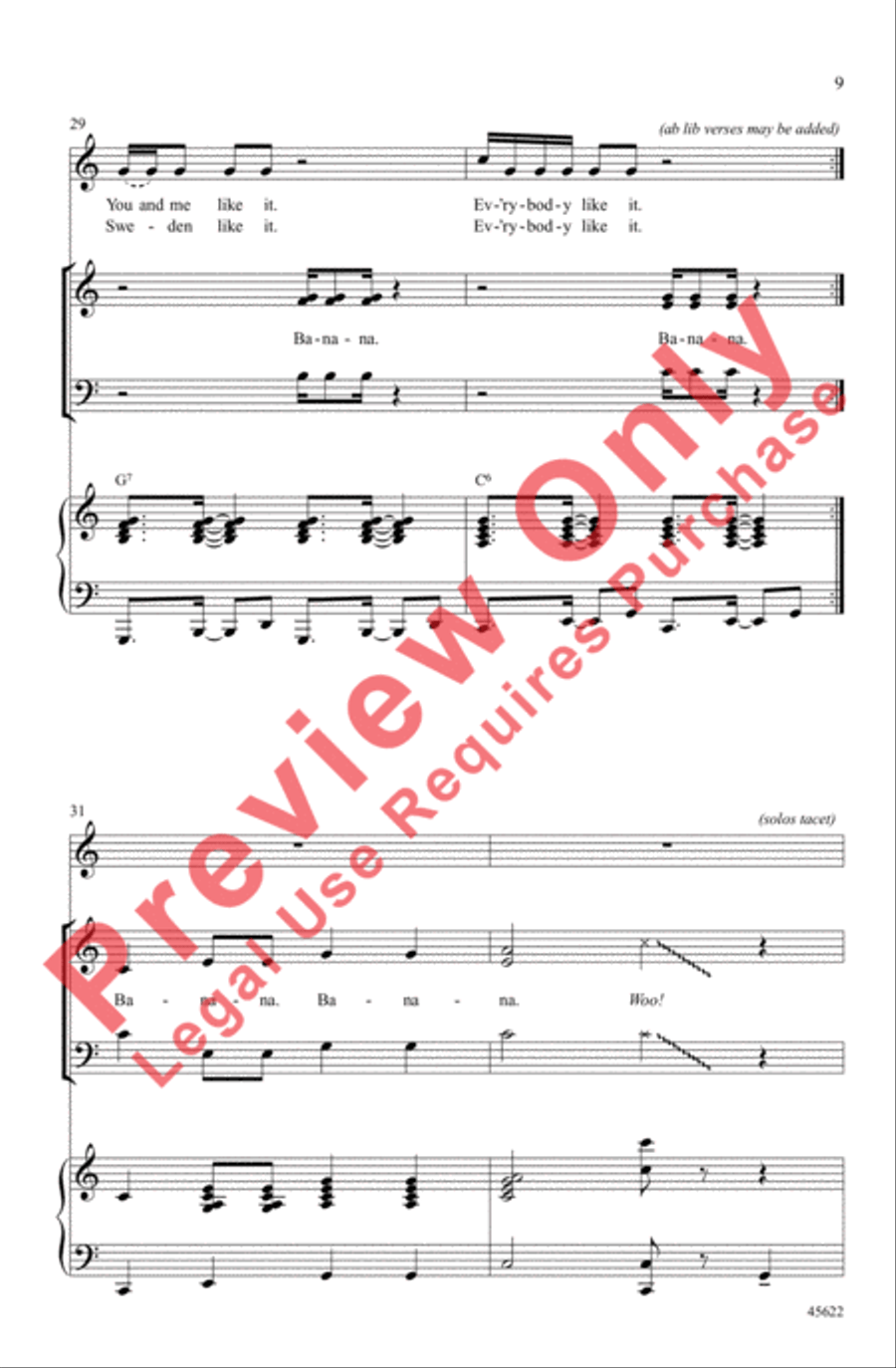 Banana! Banana! 3-Part scores gallery preview page 8