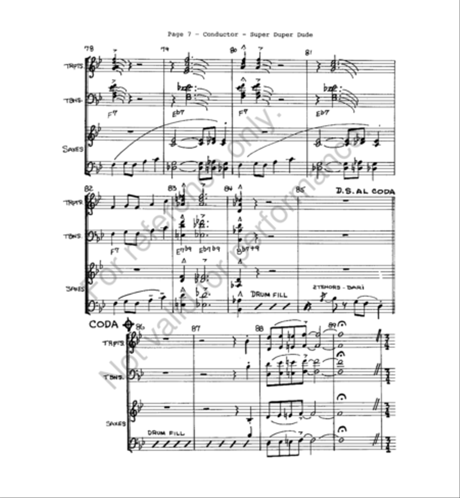 Super-Duper-Dude Super-Duper-Dude Jazz Ensemble scores gallery preview page 8