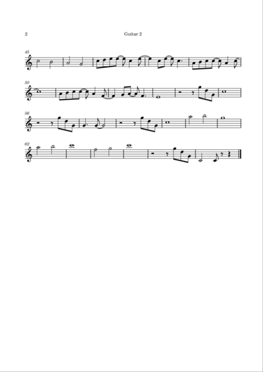 Forrest Gump - Main Title (Feather Theme) from the Paramount Motion Picture FORREST GUMP Guitar Ensemble scores gallery preview page 6