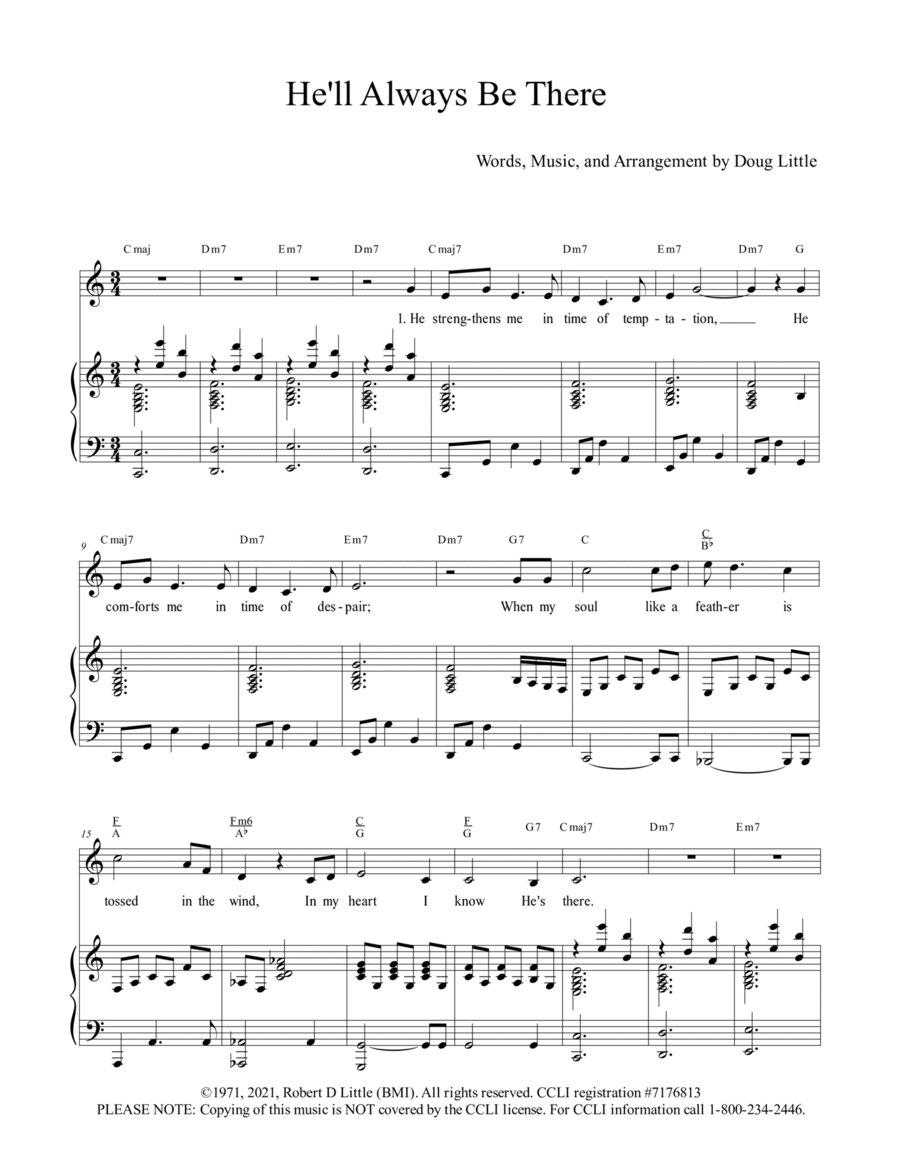 He'll Always Be There Voice scores gallery preview page 1