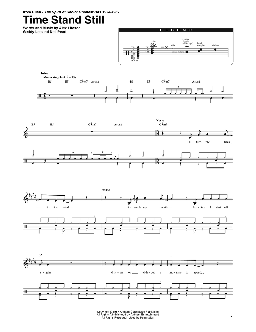 Time Stand Still Time Stand Still Drum Set scores gallery preview page 1