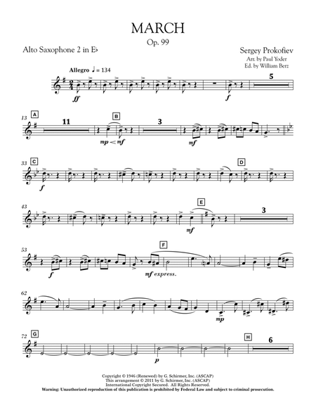 March, Op. 99 - Eb Alto Saxophone 2