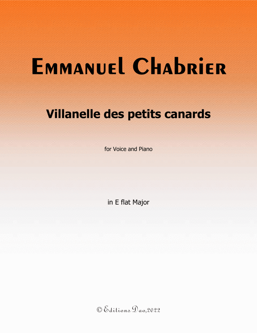 Villanelle des petits canards, by Chabrier, in E flat Major Voice scores gallery preview page 1