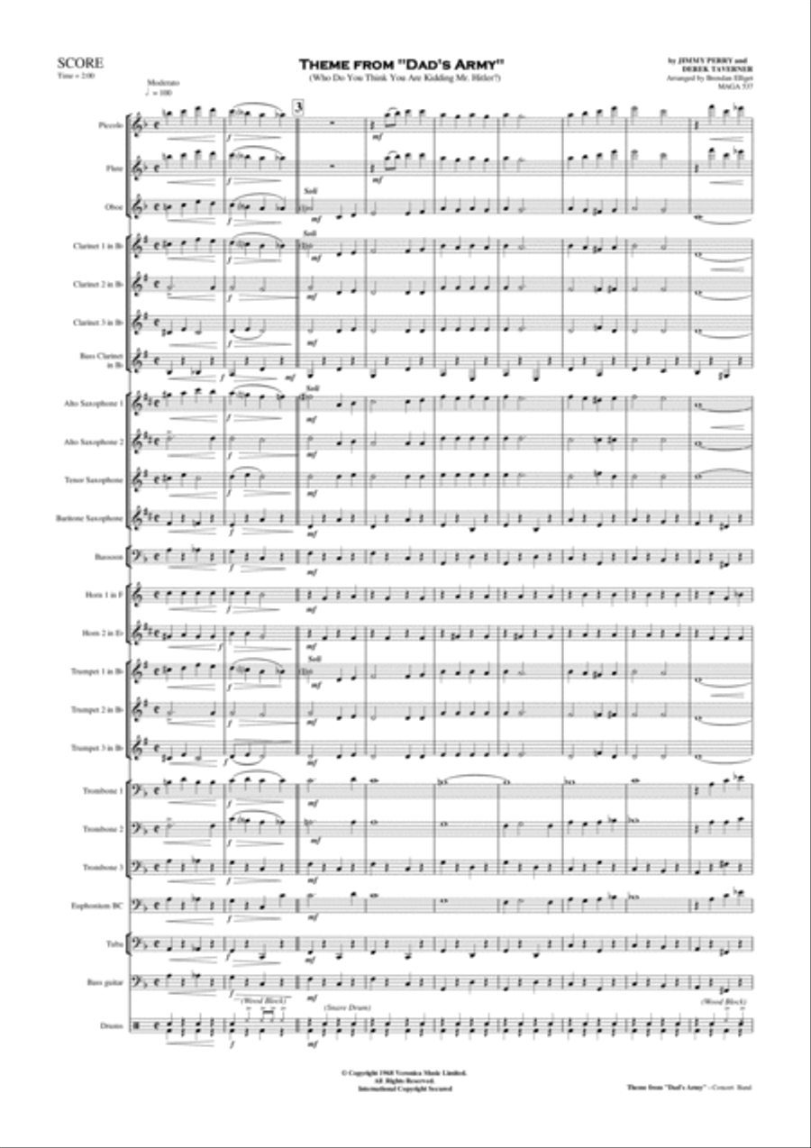Who Do You Think You Are Kidding Mr. Hit Concert Band scores gallery preview page 2