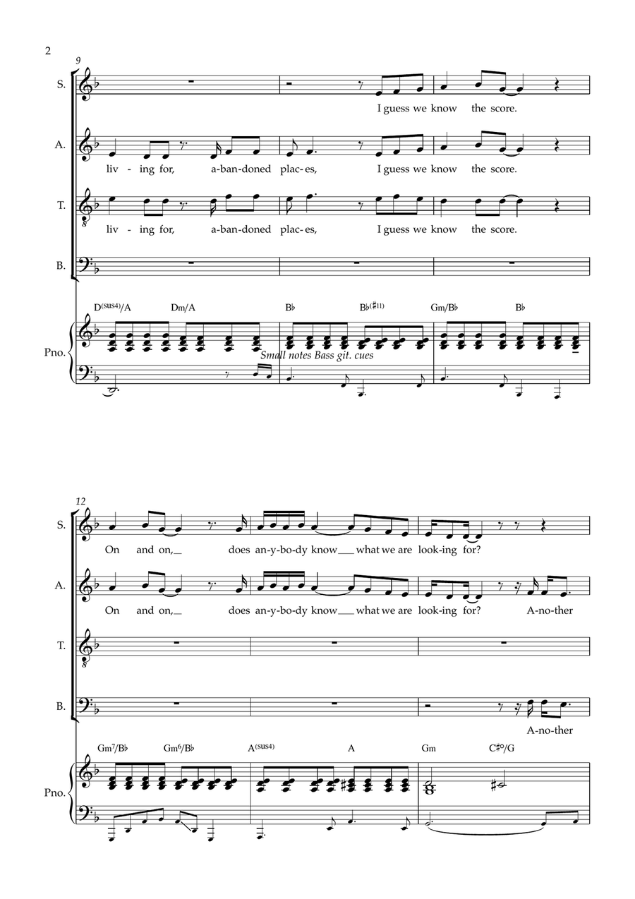 The Show Must Go On 4-Part scores gallery preview page 2