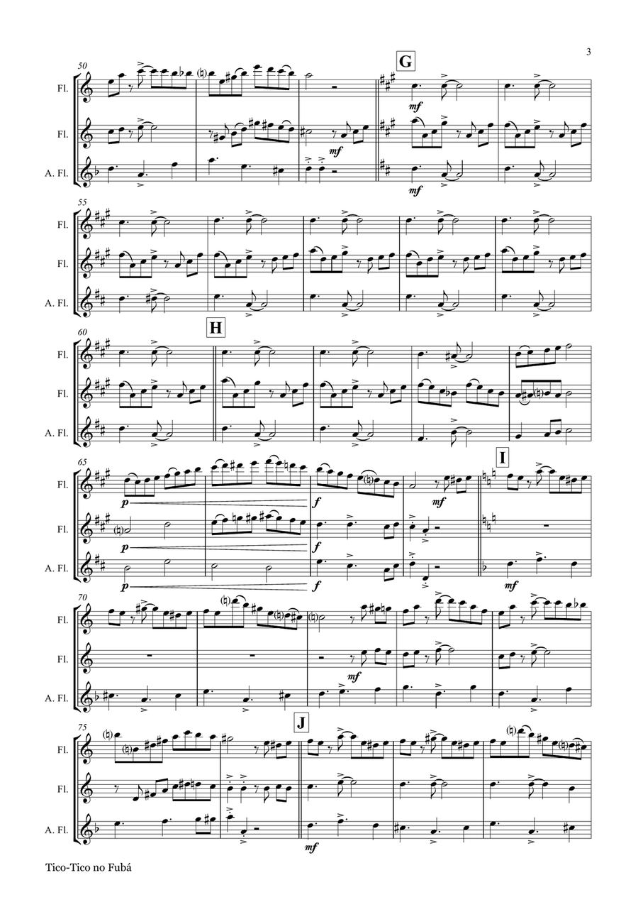 Tico-Tico no Fubá - Choro - Flute Trio Flute Trio scores gallery preview page 3