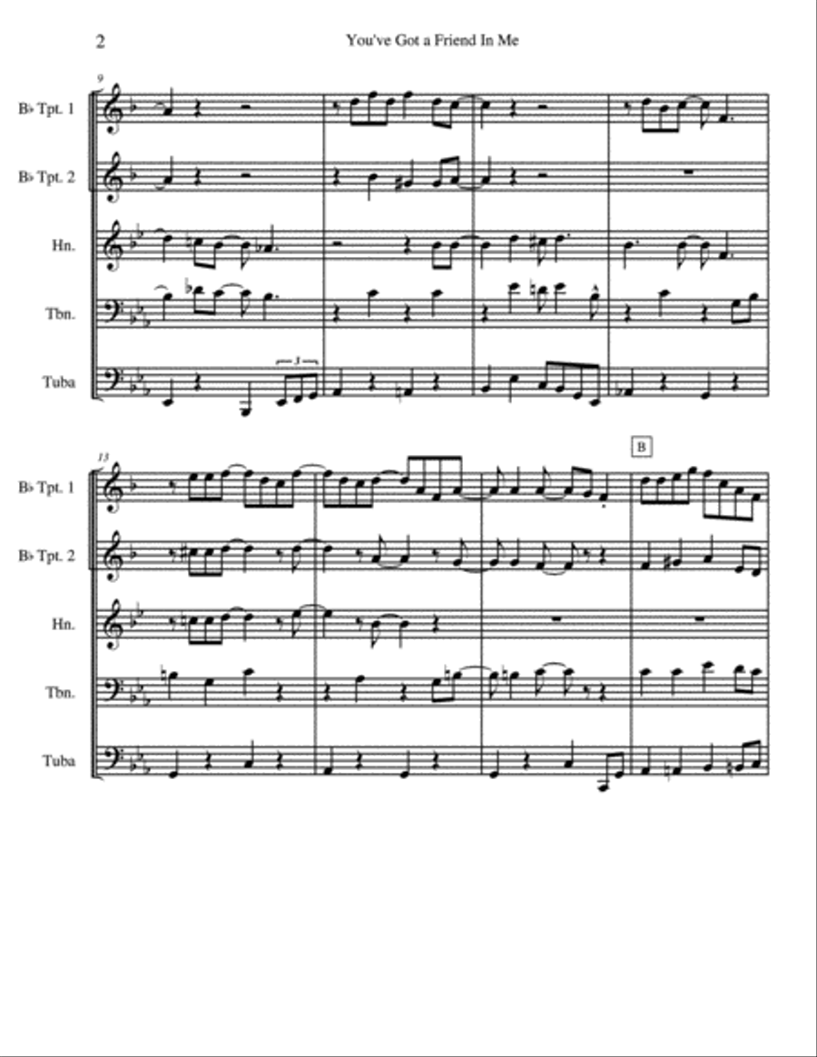 You've Got A Friend In Me Brass Quintet scores gallery preview page 3